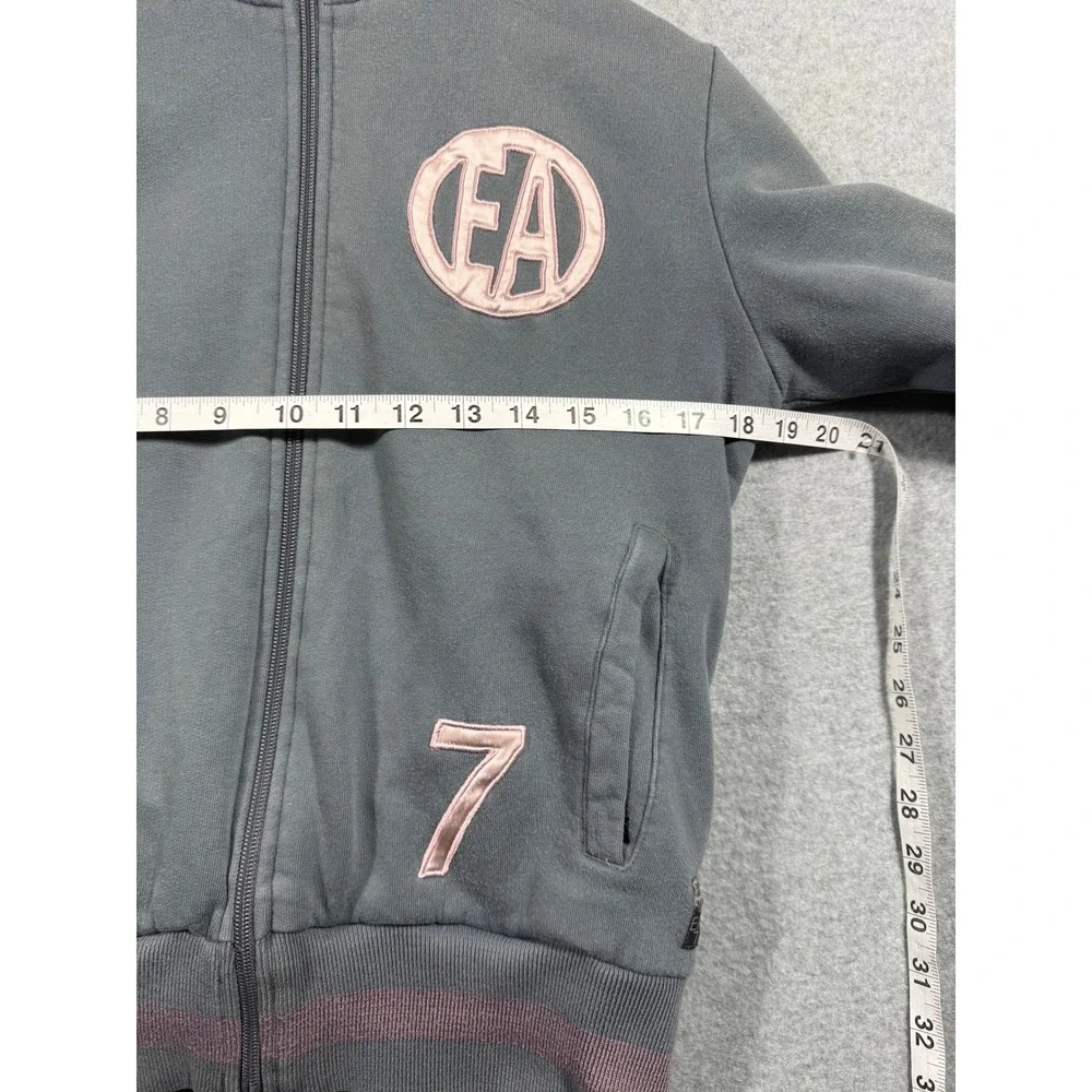 VTG‎ Y2K Emporio Armani Satin Bomber Jacket Pink Grey Reversible EA7 Logo XS